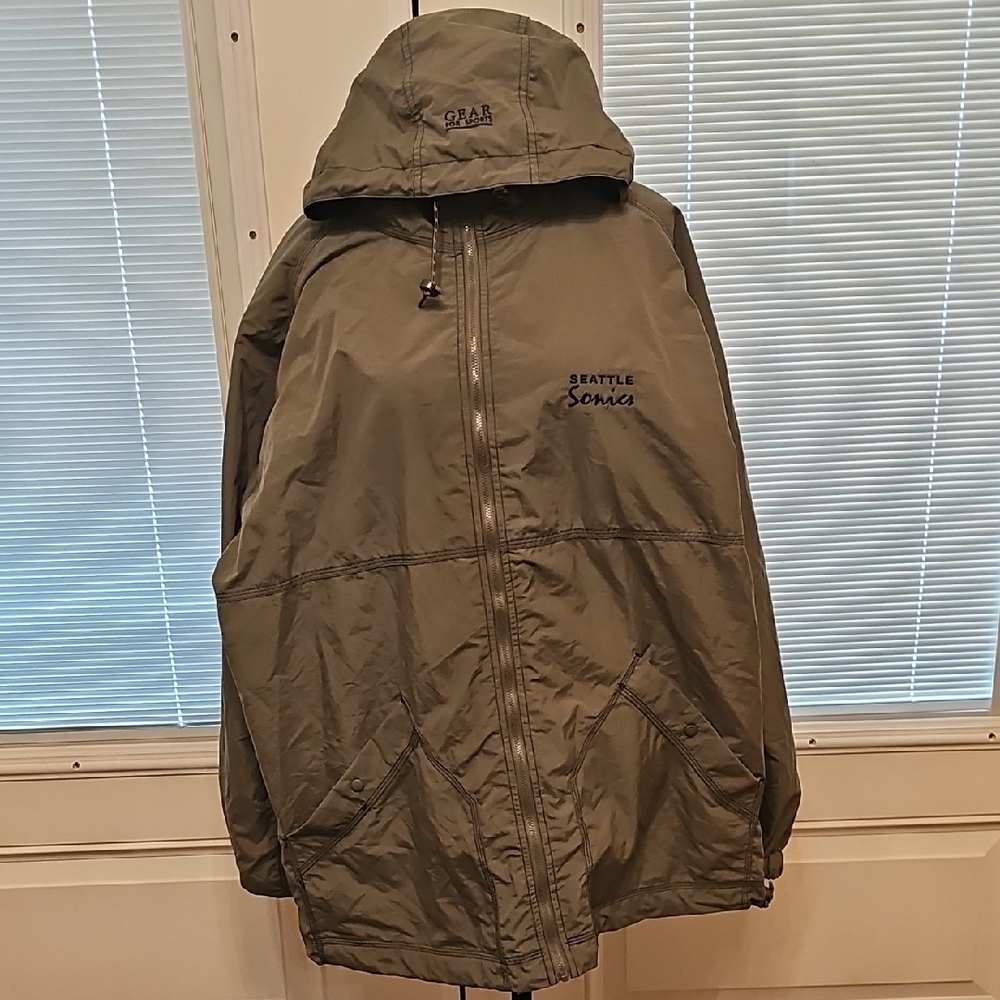 Seattle Sonics Olive Green Hooded Jacket